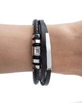 Men's Republic Multi Leather Bracelet with Stainless Steel